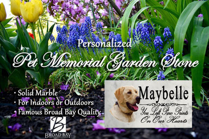 Yellow Lab Memorial Stone Custom Grave Marker Plaque for Pet Labrador Dog - Broad Bay Personalized Gifts Shipped Fast